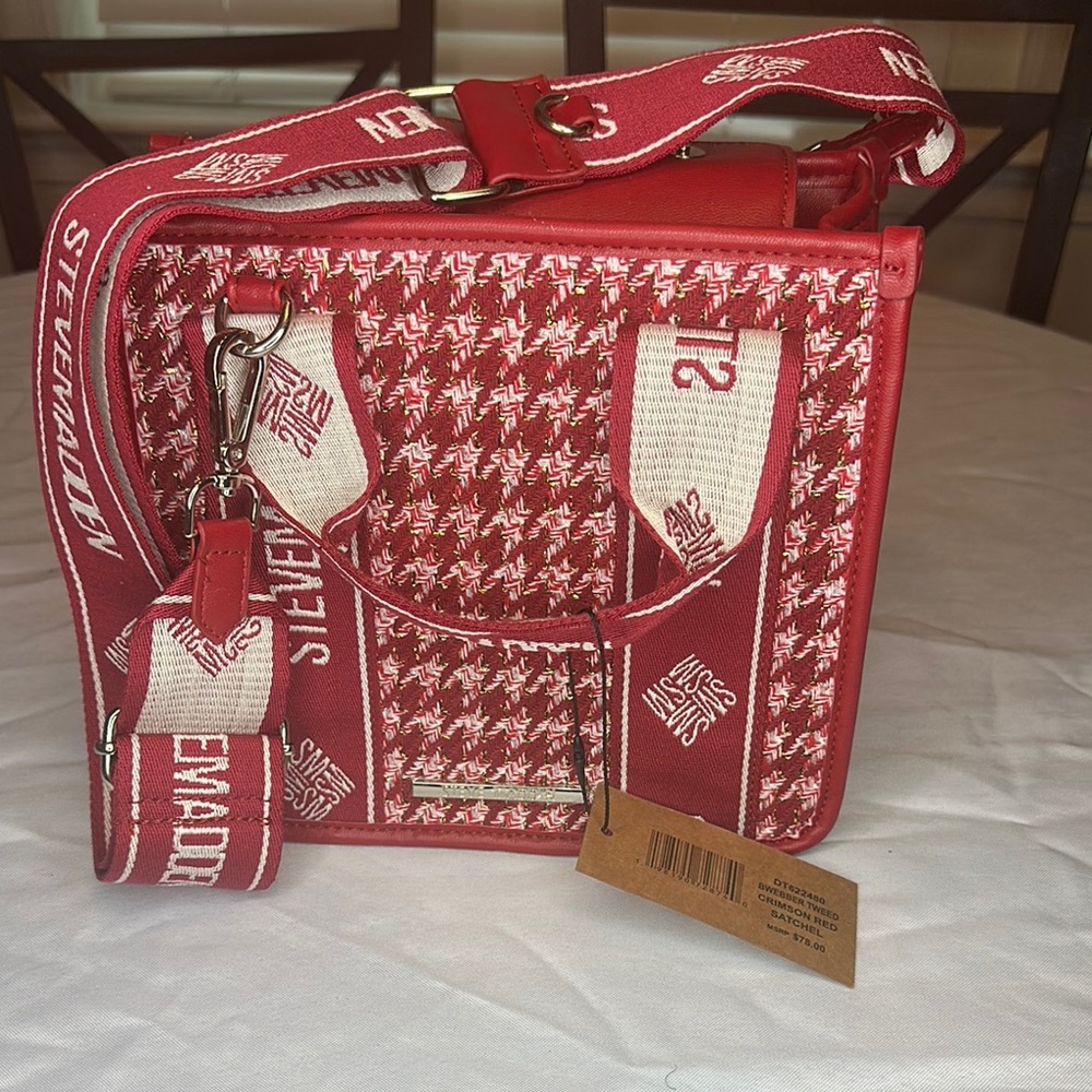 Steve Madden Red And White Patterned Crossbody Bag - image 1